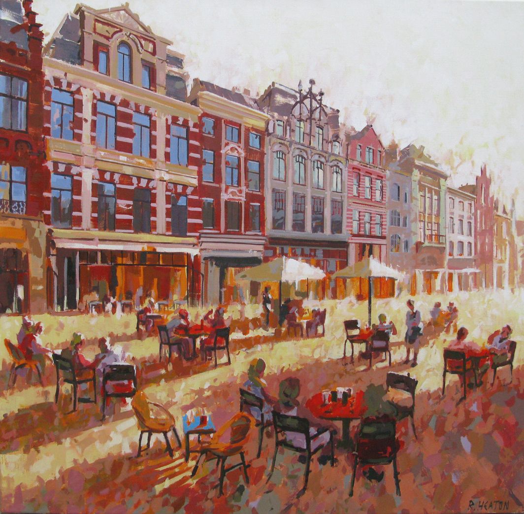 Tableau de HEATON RUDYARD a pour titre  Den Haag Café style figuratif dim : HEATON RUDYARDprix:900