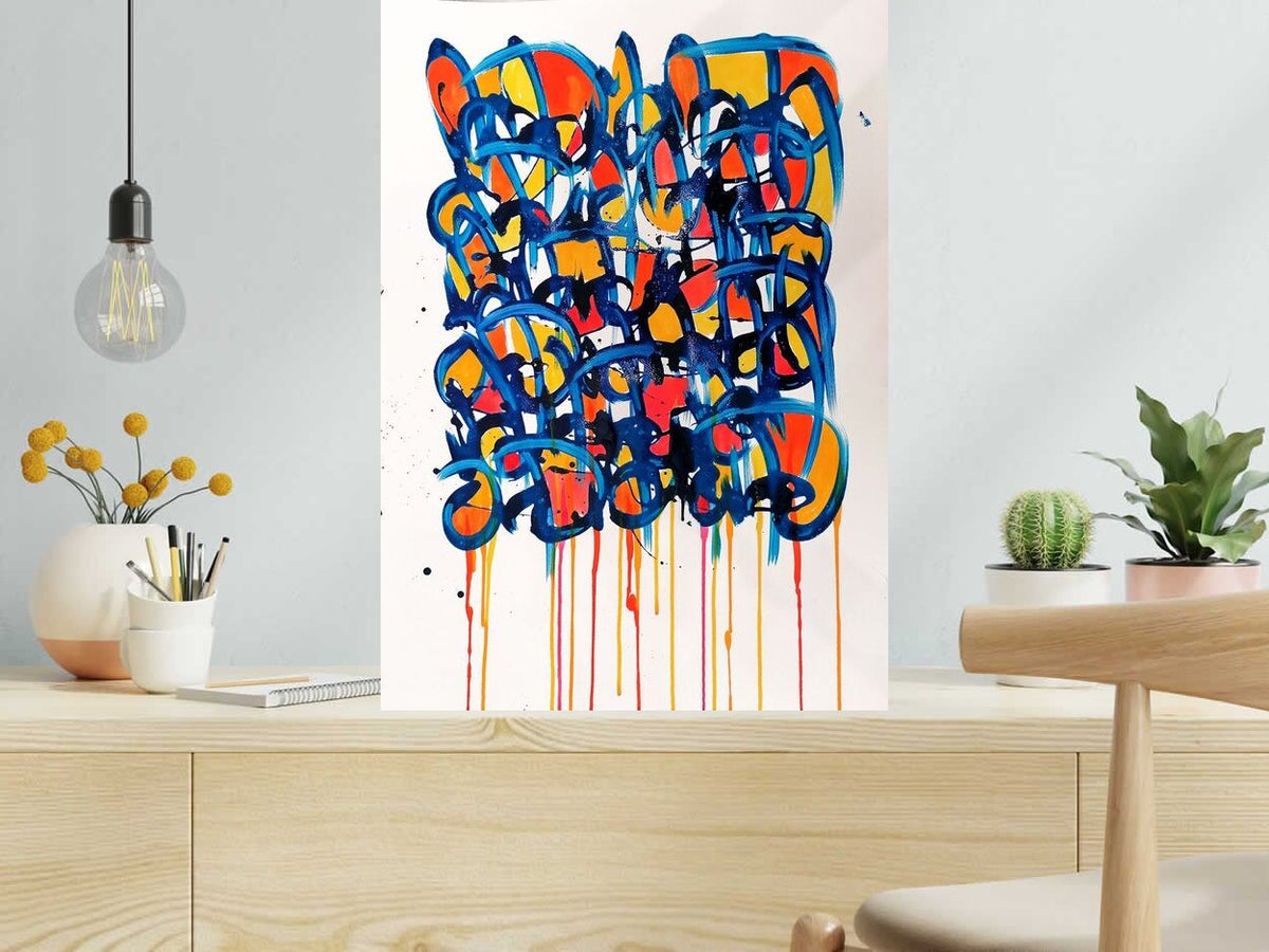 Dessin Noname D121 de STEPHANE RIME dans un intérieur – 50 × 70 cm