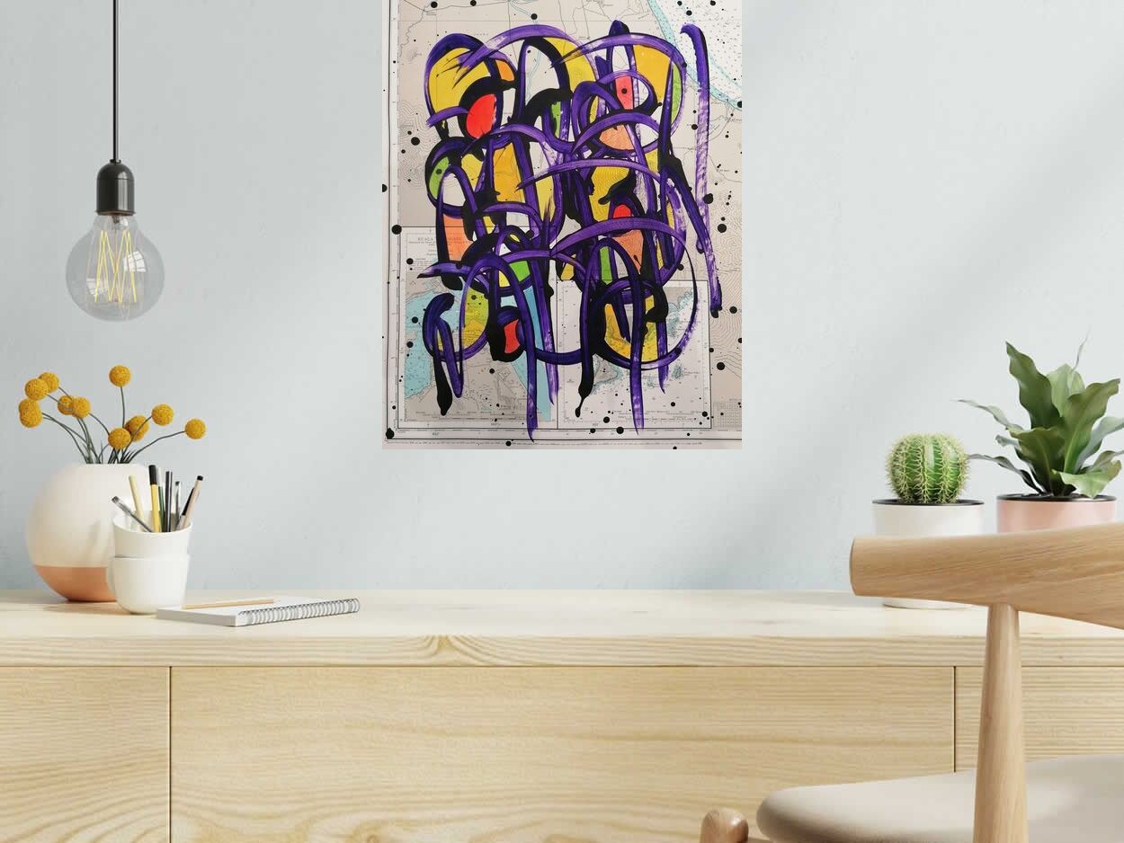 Dessin Noname D57 de STEPHANE RIME dans un intérieur – 40 × 50 cm