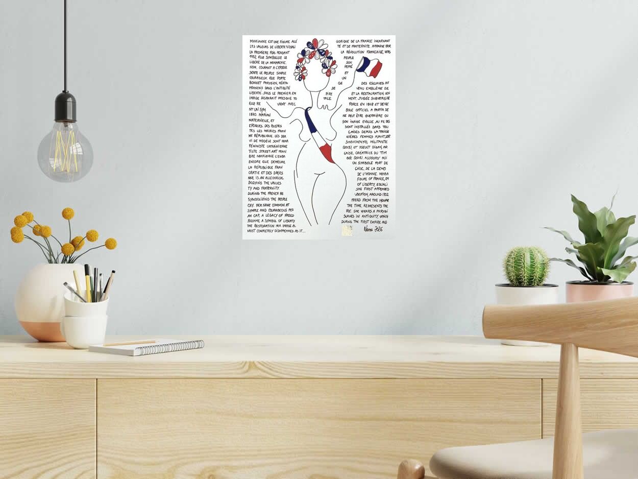 Dessin les fifilles 2 de NANA dans un intérieur – 30 × 40 cm