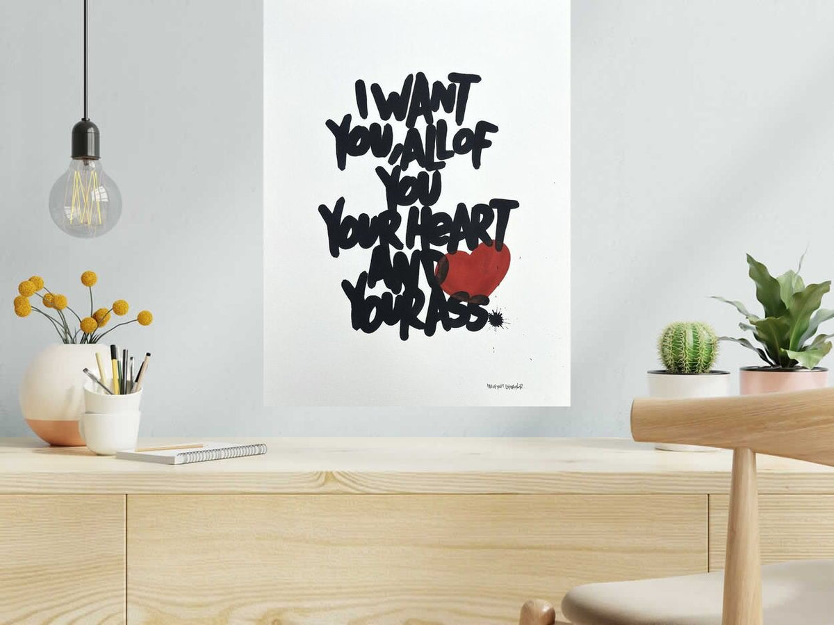 Dessin I want you de L'OISEAU NOIR dans un intérieur – 46 × 61 cm