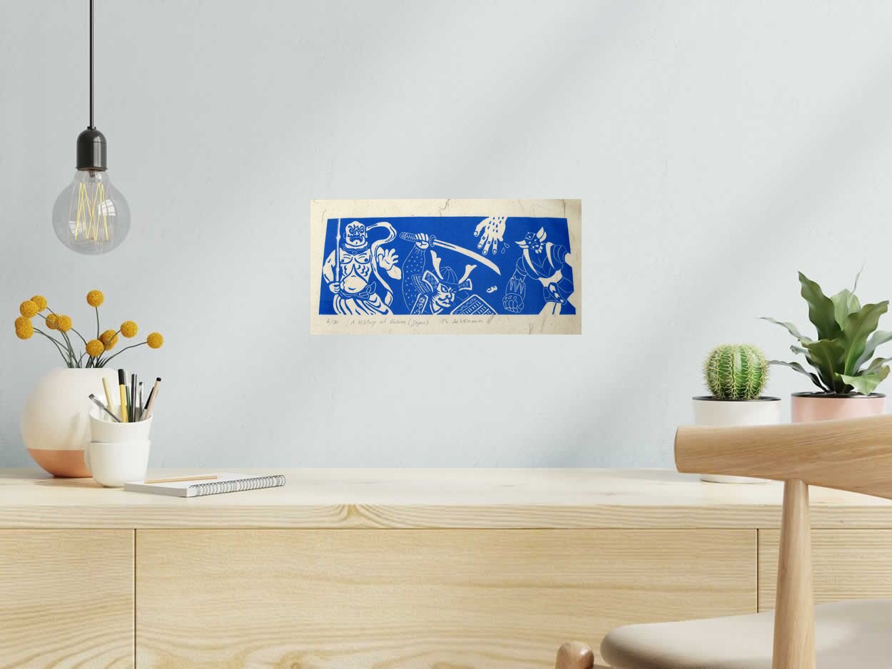 Dessin A HISTORY OF VIOLENCE (JAPON) de PHILIPPE ACHERMANN dans un intérieur – 19 × 38 cm