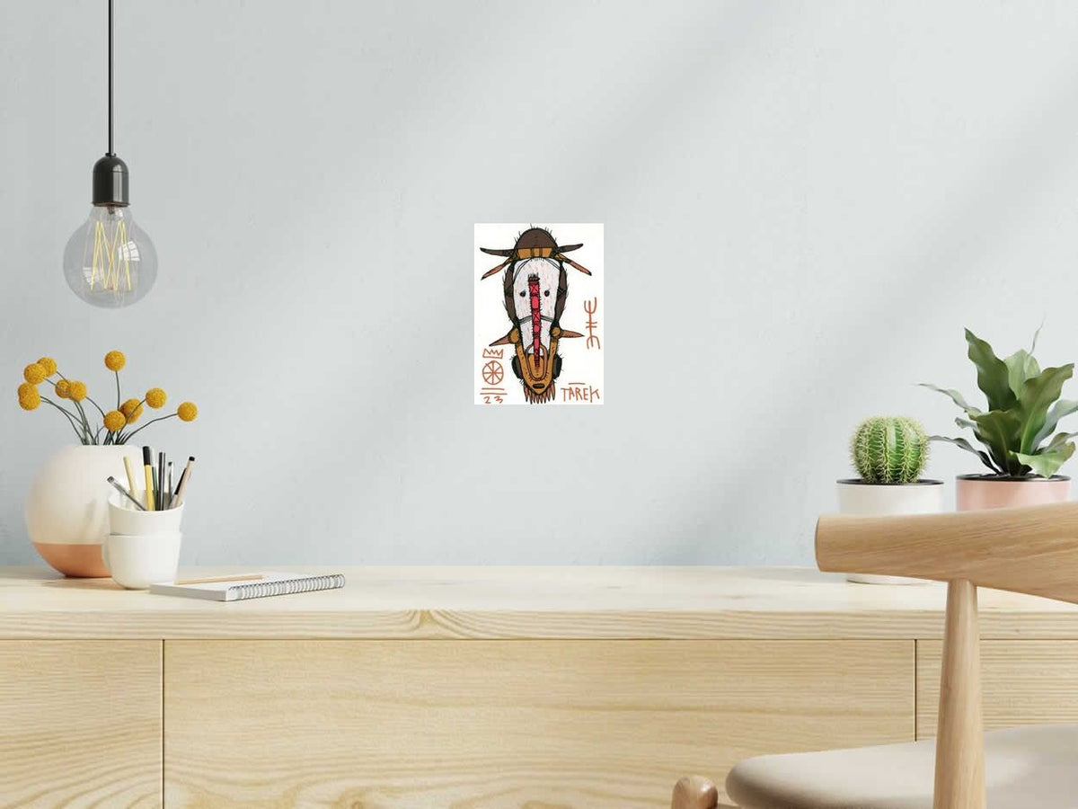 Dessin Art by Tarek mask 2 de TAREK dans un intérieur – 15 × 21 cm