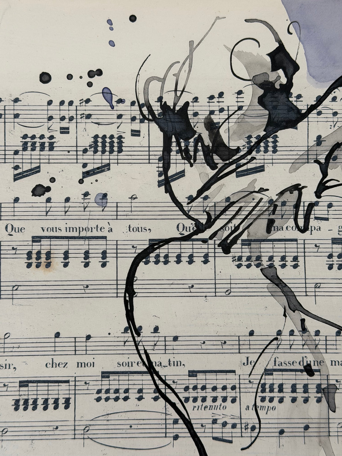 Dessin Cantabile de CYRIL REGUERRE dans un intérieur – 35 × 28 cm