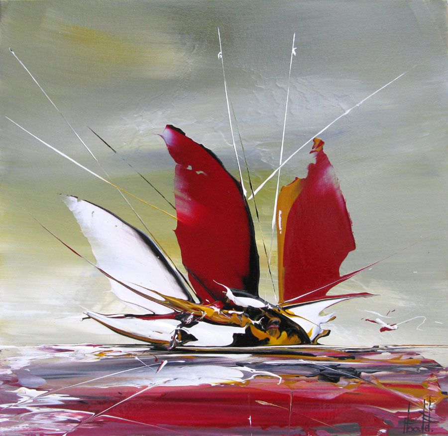 Dessin petit format MARINE ABSTRAITE 2 – F. BOUTET – 36 × 36 cm