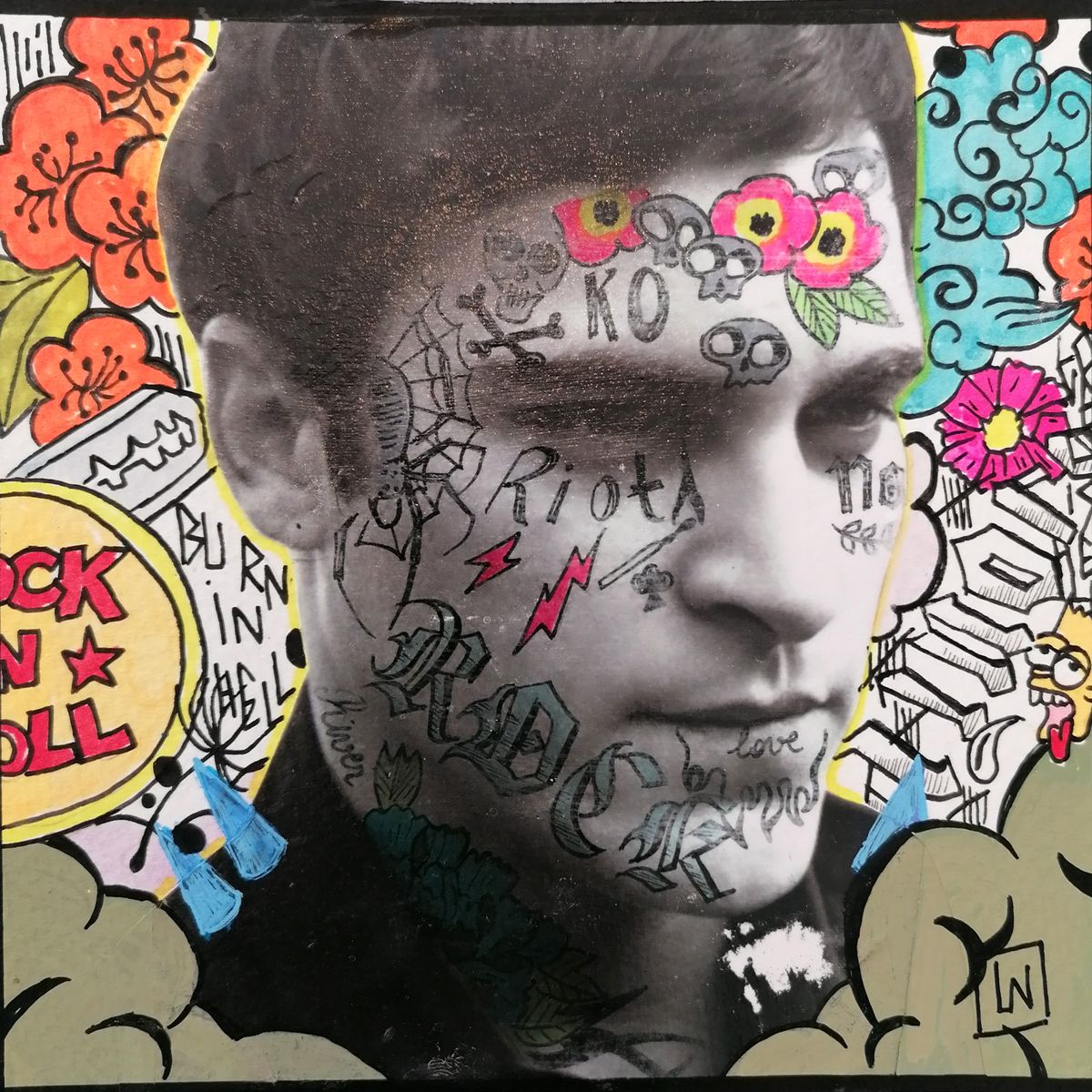 Dessin petit format JOAQUIN – LN LE PAPE – 15 × 15 cm