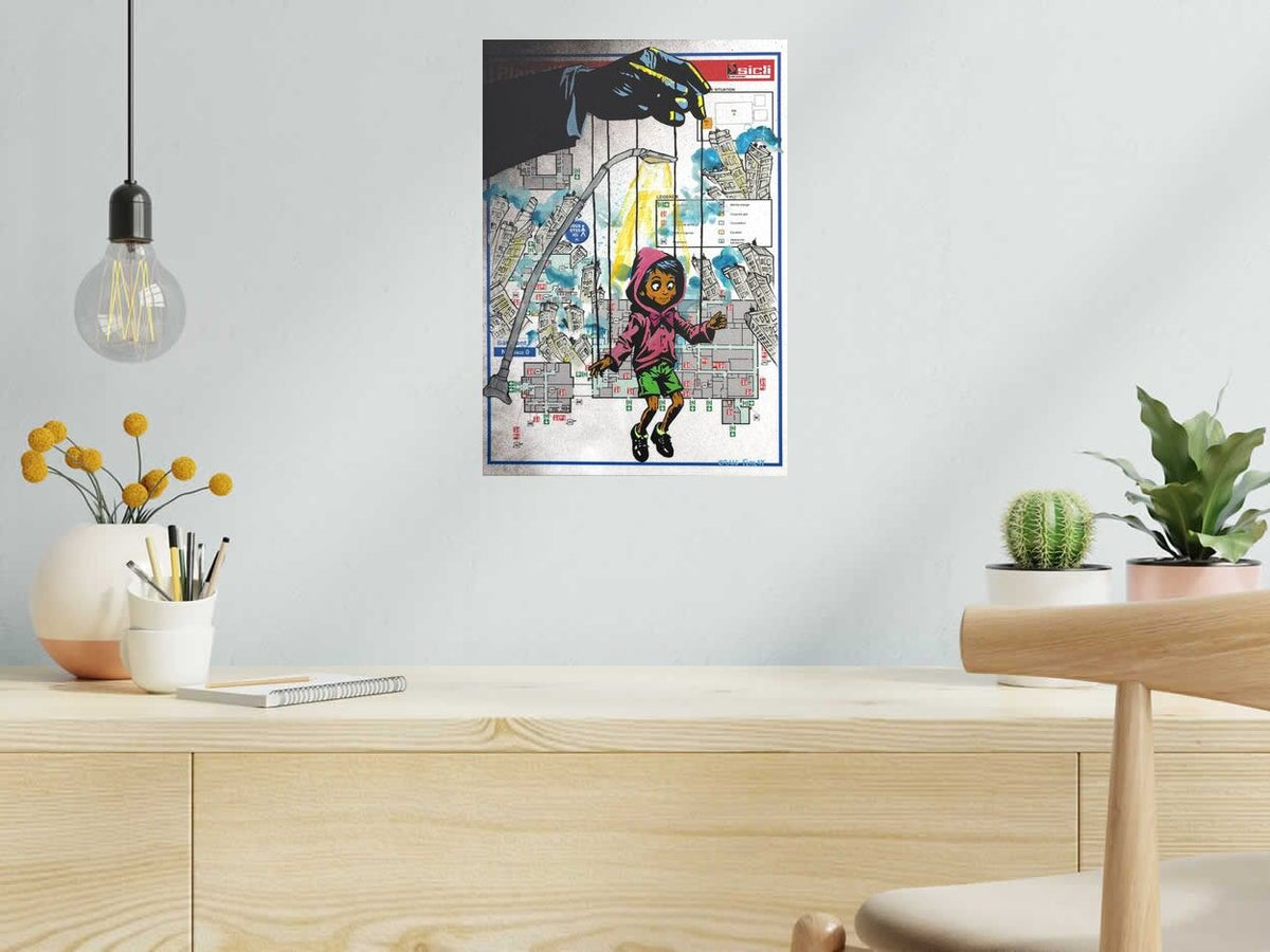 Dessin PE Marionnette de Craig & Emer dans un intérieur – 30 × 43 cm