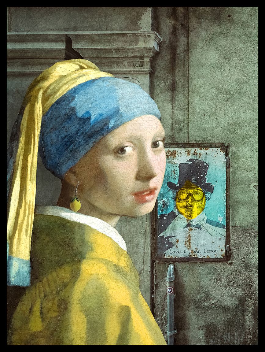 Digigraphie petit format La jeune fille de Menton – OliR – 30 × 40 cm