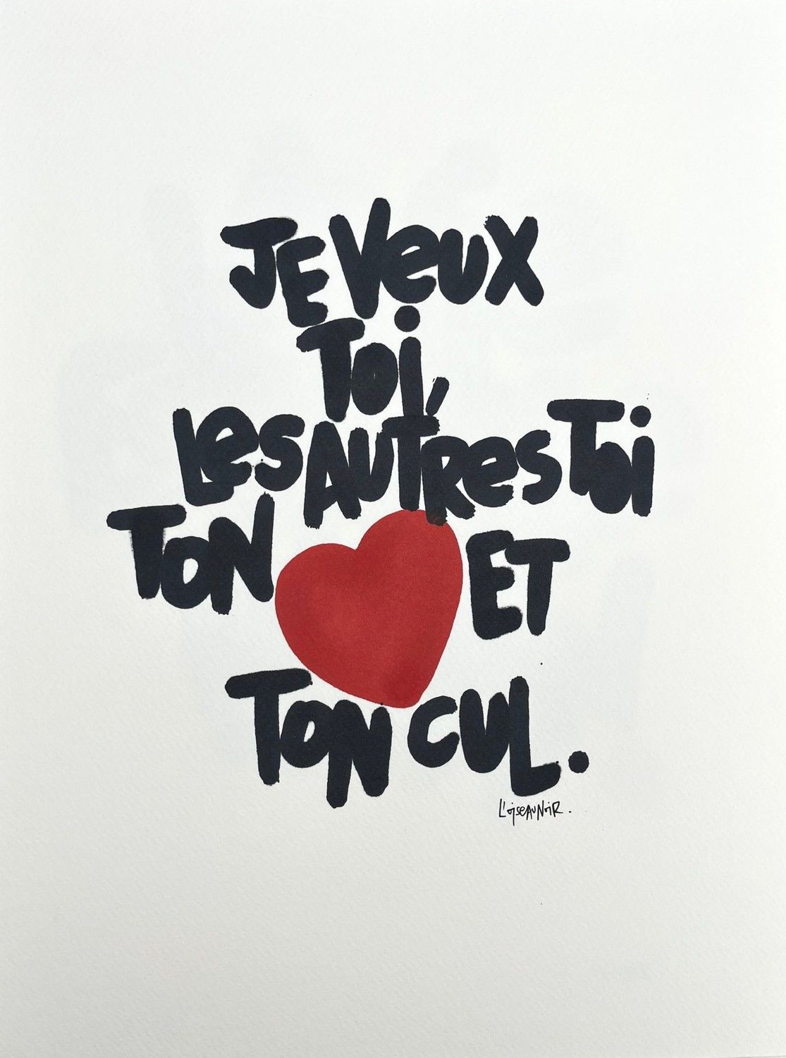 Dessin de L'OISEAU NOIR a pour titre  Je veux toi... style graphique dim : L'OISEAU NOIRprix:160