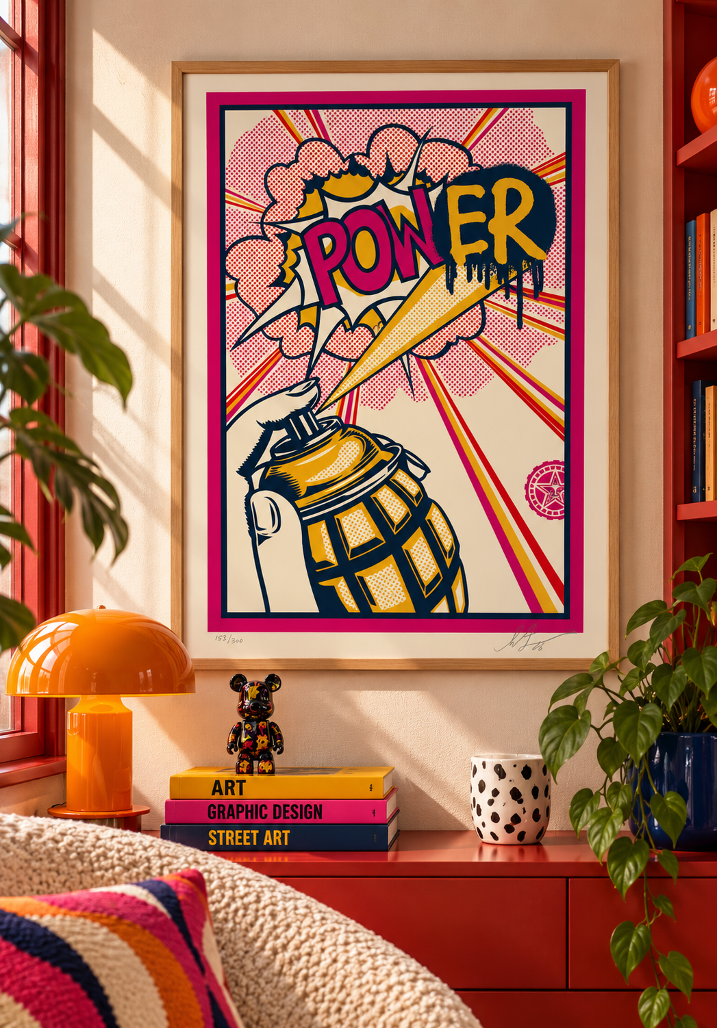 Edition d art Power de OBEY : SHEPARD FAIREY dans un intérieur – 42 × 60 cm