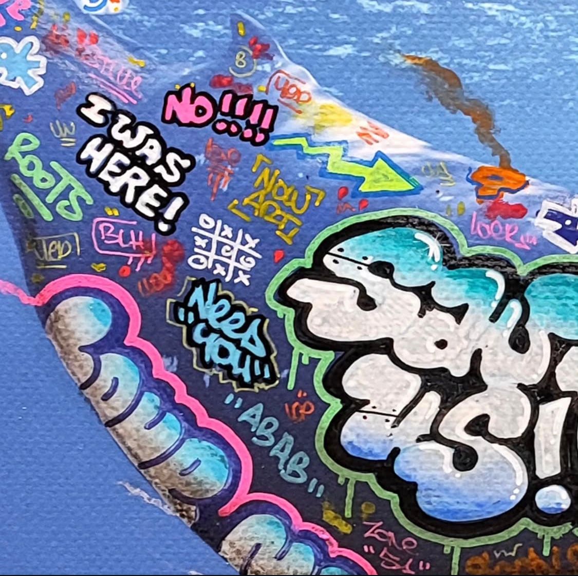 Editions d'art de BLACH a pour titre  Baleine style graffiti, street pop art dim : BLACHprix:100
