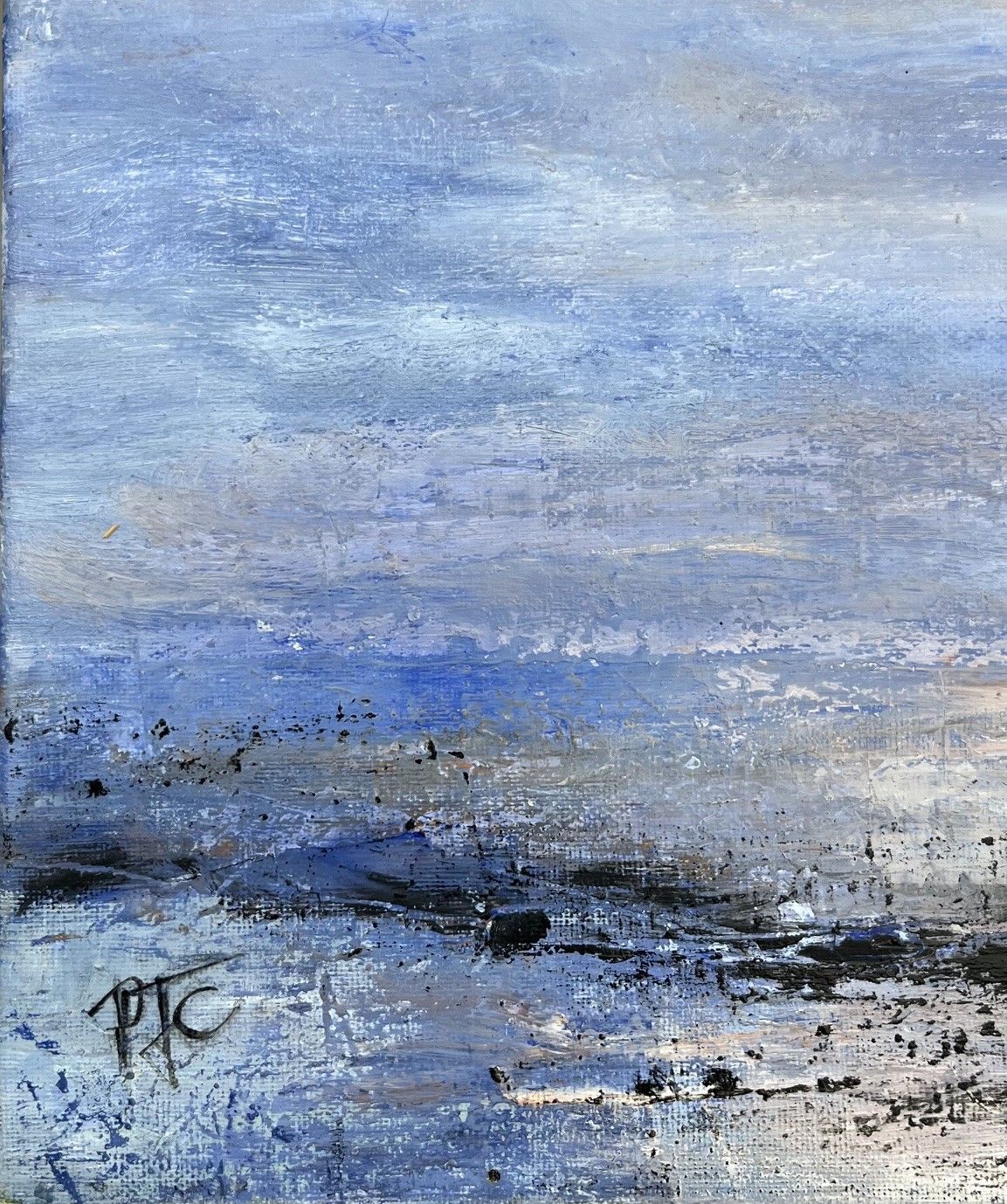 Tableau de PASCALE JACQUEMOND a pour titre  Encore la mer style abstrait dim : PASCALE JACQUEMONDprix:300