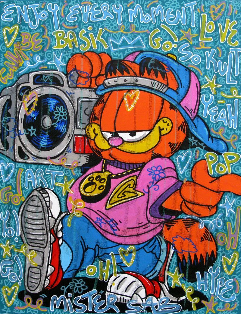 Tableau de RICO SAB a pour titre  Enjoy every moment style street pop art dim : RICO SABprix:450