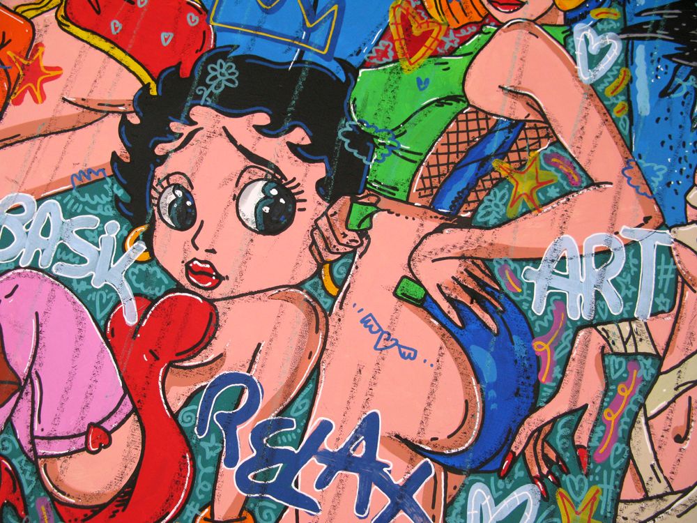 Tableau de RICO SAB a pour titre  Enjoy every moments girl style street pop art, street art dim : RICO SABprix:2200