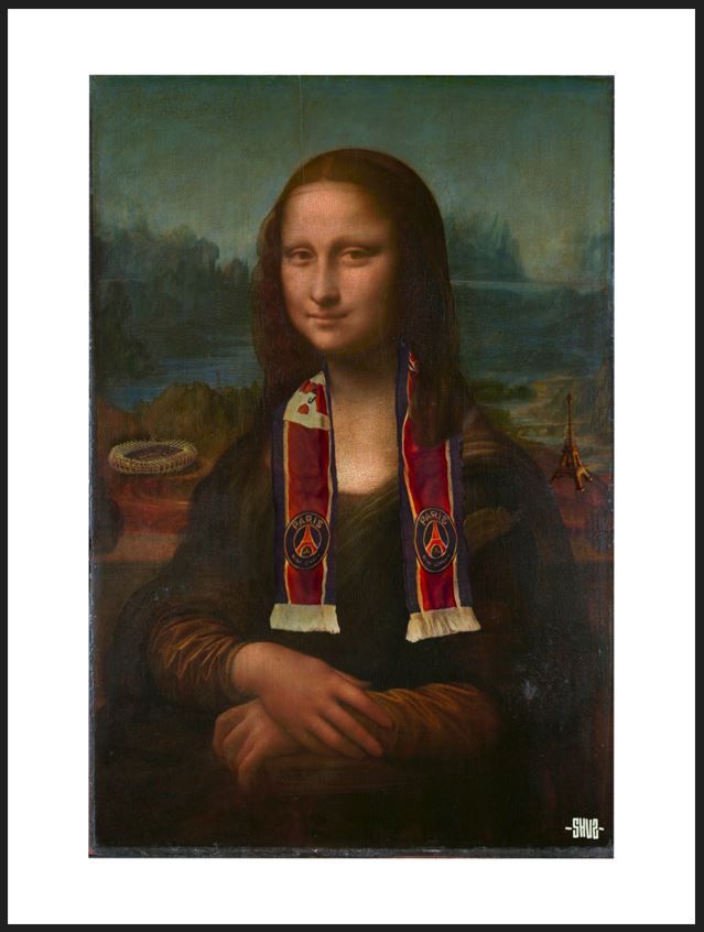 Estampe figuratif petit format blanc PSG Mona Lisa – SHUZ – 30 × 40 cm