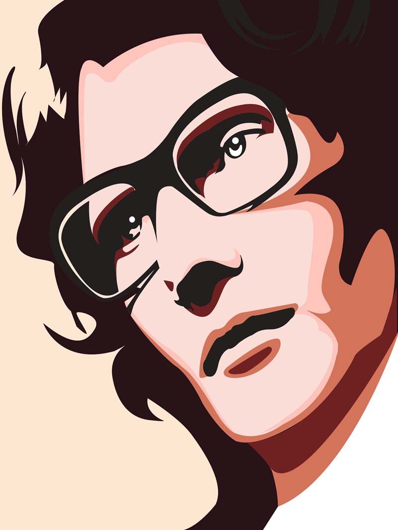 Estampe figuratif petit format brun et noir YSL – JMC – 30 × 40 cm