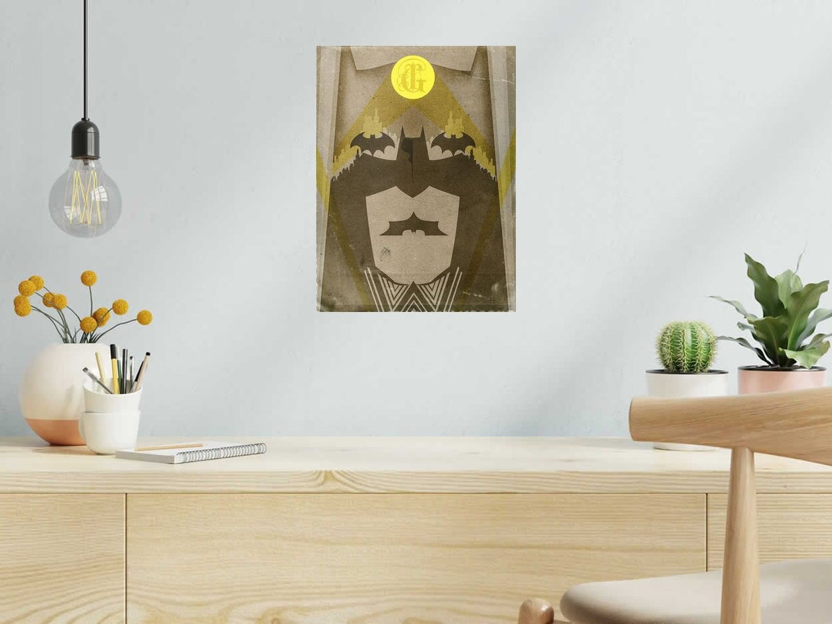 Estampe NO LOGOS de Carlos Olmo dans un intérieur – 30 × 40 cm