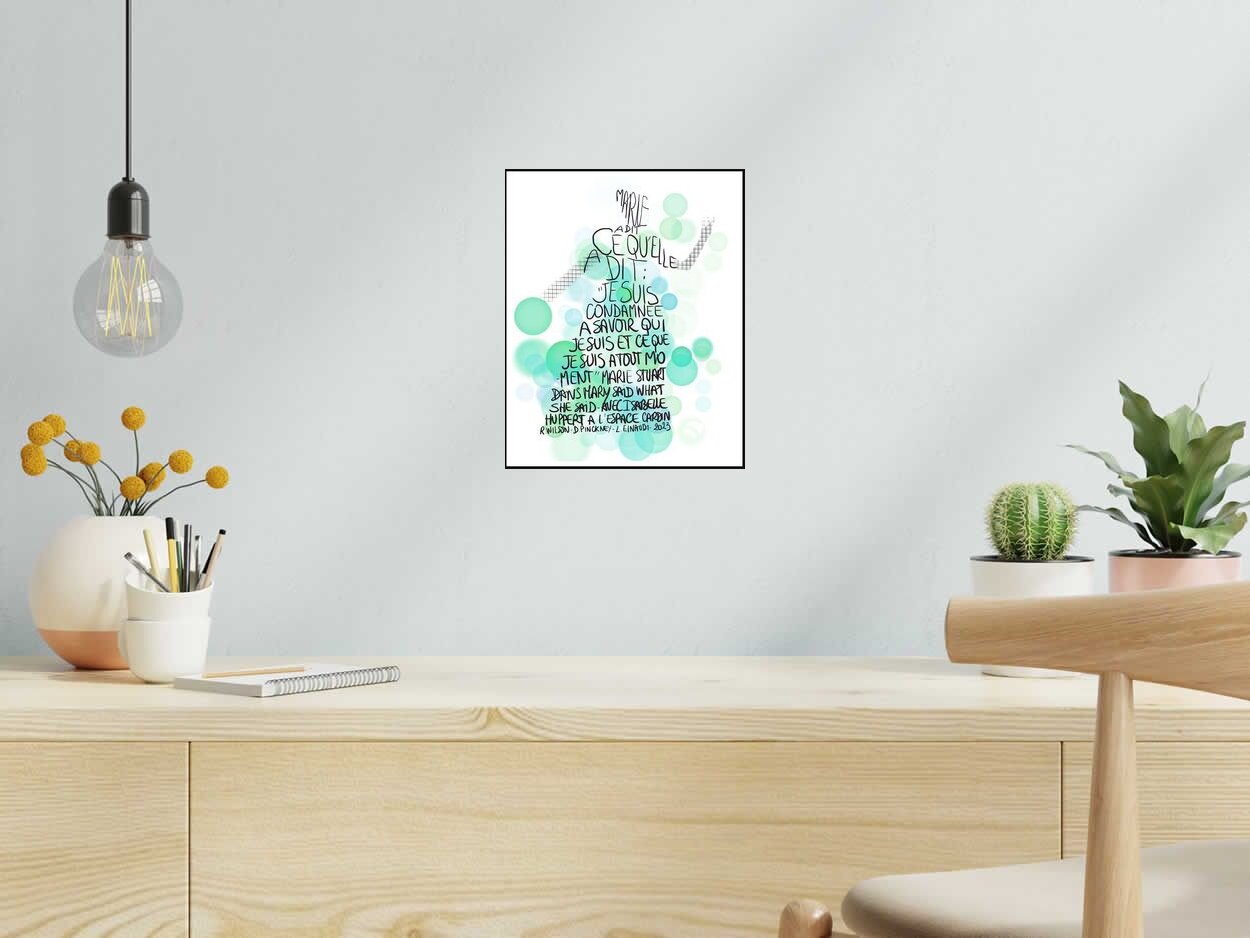 Estampe Marie a dit de FREDERIQUE BERTIN dans un intérieur – 24 × 30 cm