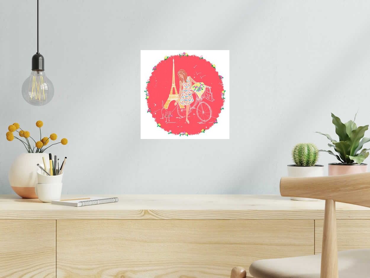 Estampe Au nom de la rose de JULIE ZEITLINE dans un intérieur – 30 × 30 cm