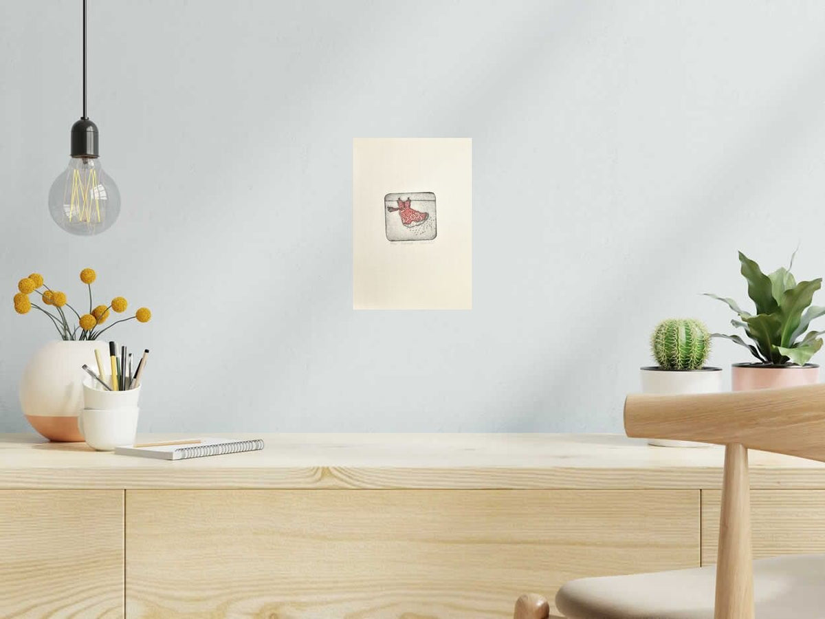 Estampe A la volée de NAVIEILLEVILLE dans un intérieur – 18 × 26 cm
