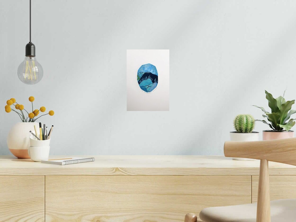 Estampe Petit dormeur 1 de NAVIEILLEVILLE dans un intérieur – 18 × 26 cm