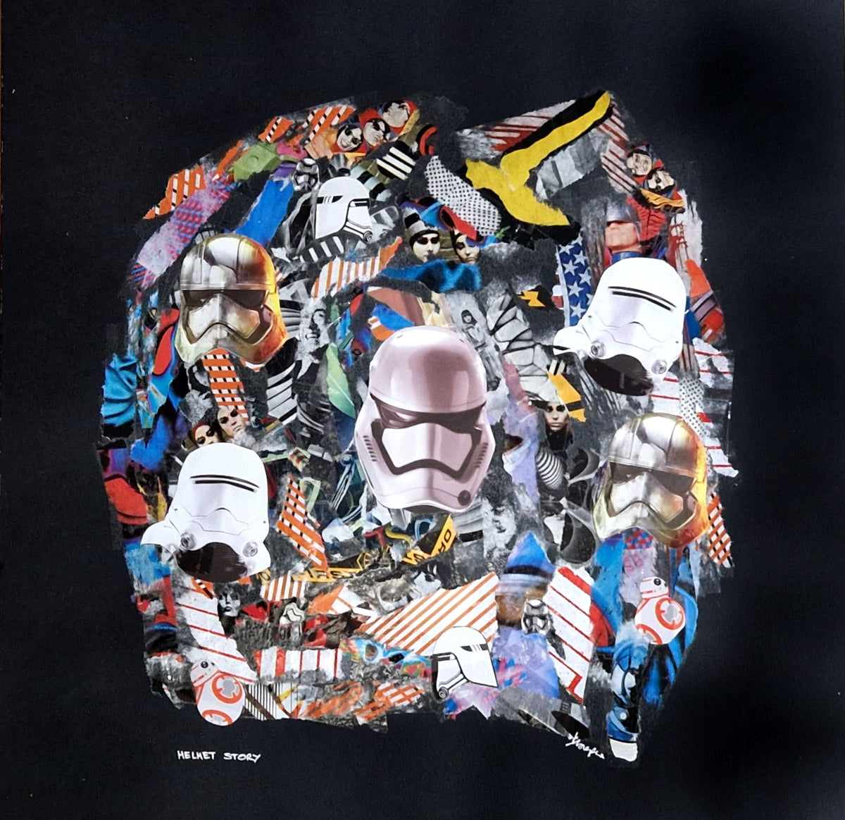 Estampe graphique moyen format Helmet Story – FLOREPEA – 50 × 50 cm