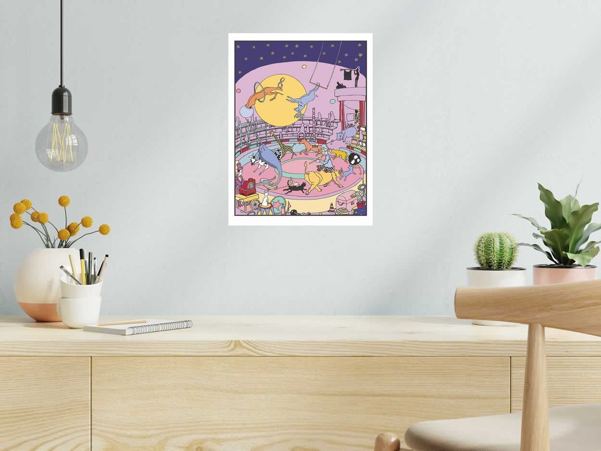 Estampe Cirque de Mark Temlett dans un intérieur – 30 × 40 cm