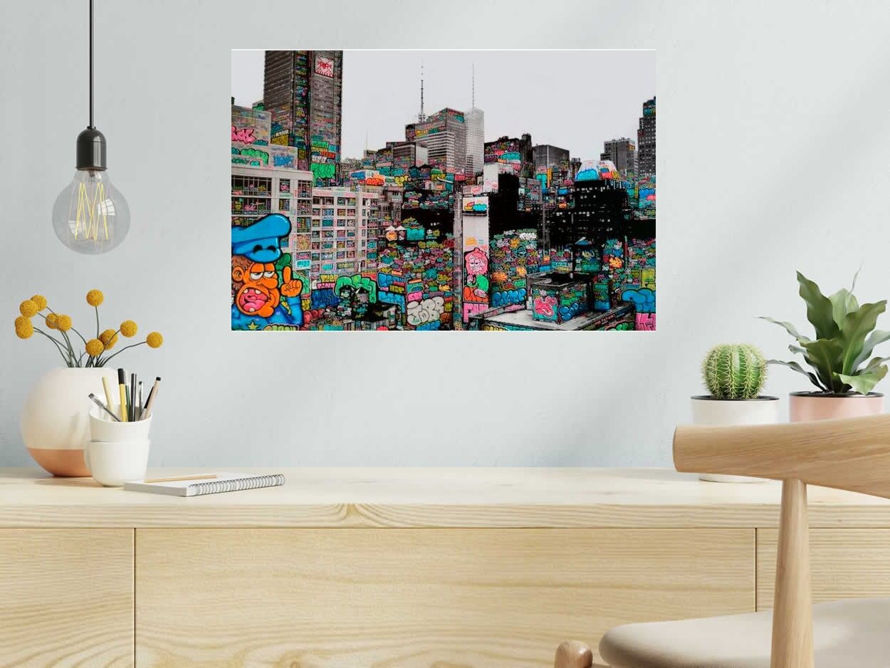Estampe VIC  POLICE DISTRICT de BLACH dans un intérieur – 40 × 60 cm