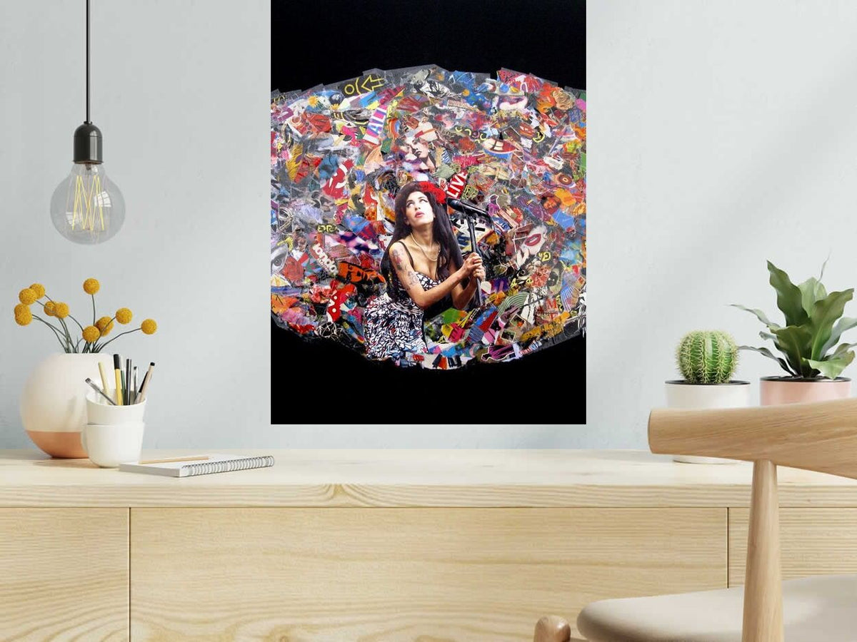 Estampe Where's me black? de FLOREPEA dans un intérieur – 46 × 62 cm