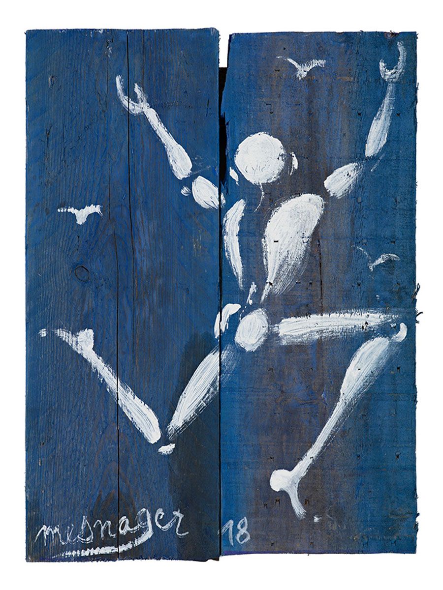 Estampe street art petit format bleu SANS TITRE – JEROME MESNAGER – 40 × 50 cm