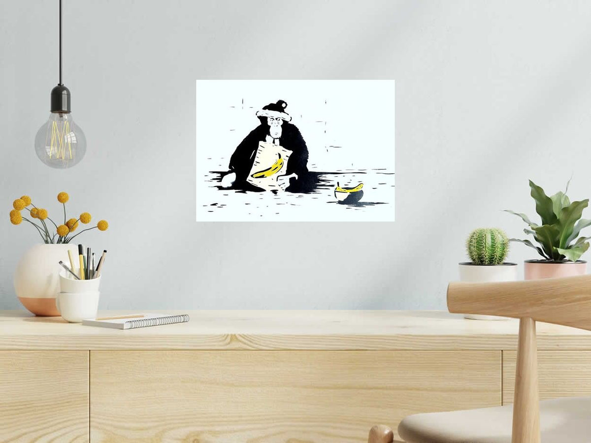 Estampe THE BEGGAR de CANNED dans un intérieur – 30 × 42 cm