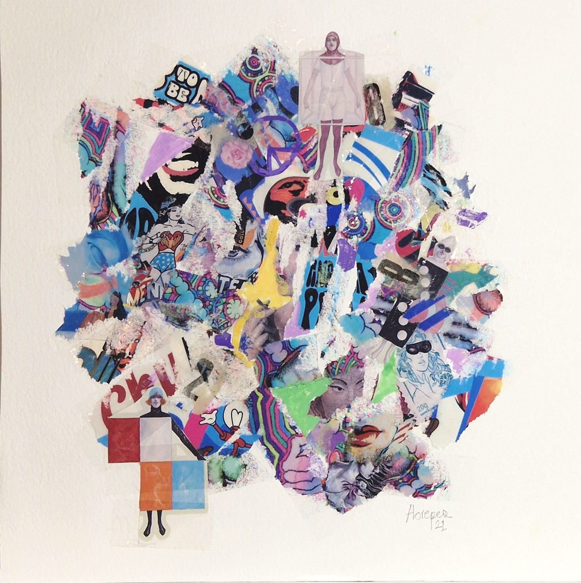 Estampe street art petit format sans titre – FLOREPEA – 24 × 24 cm