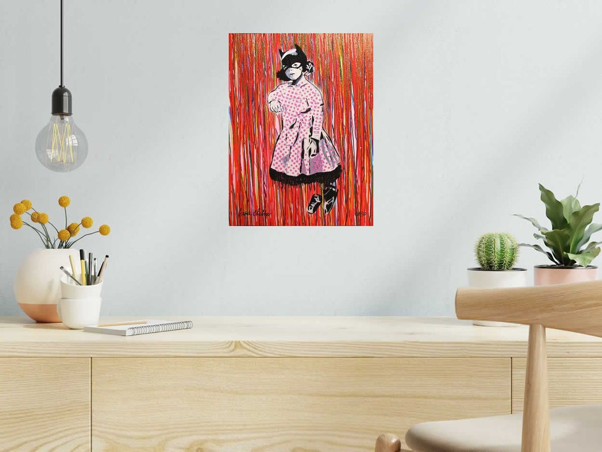 Estampe BAD GIRL de SARA CHELOU dans un intérieur – 30 × 40 cm