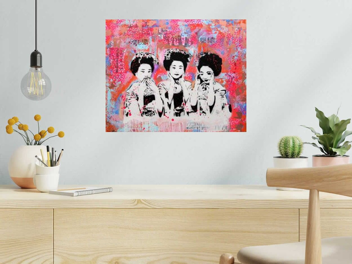 Estampe MAIKO 40x50 de SARA CHELOU dans un intérieur – 50 × 40 cm