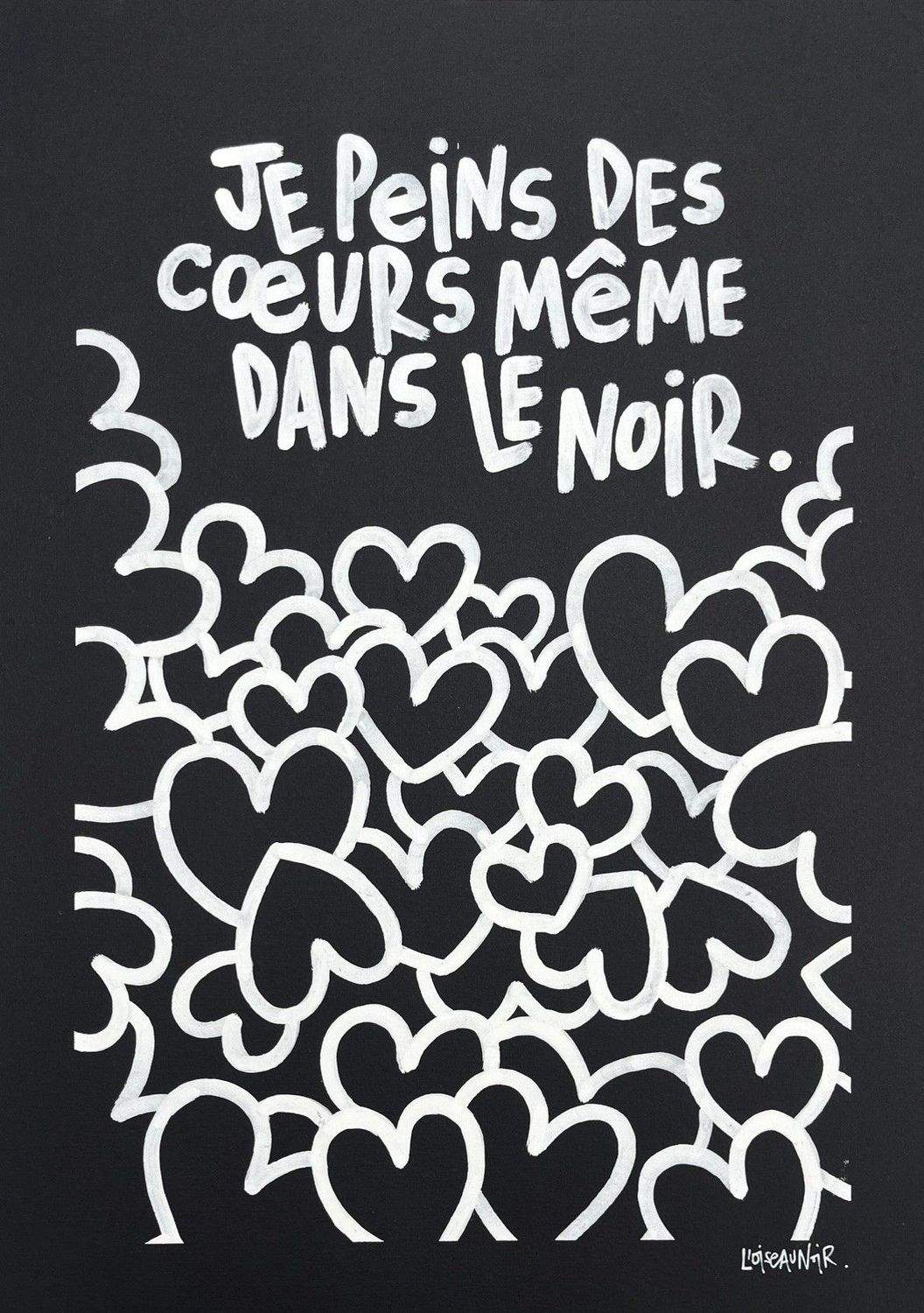 Dessin de L'OISEAU NOIR a pour titre  Même dans le noir style graphique dim : L'OISEAU NOIRprix:160
