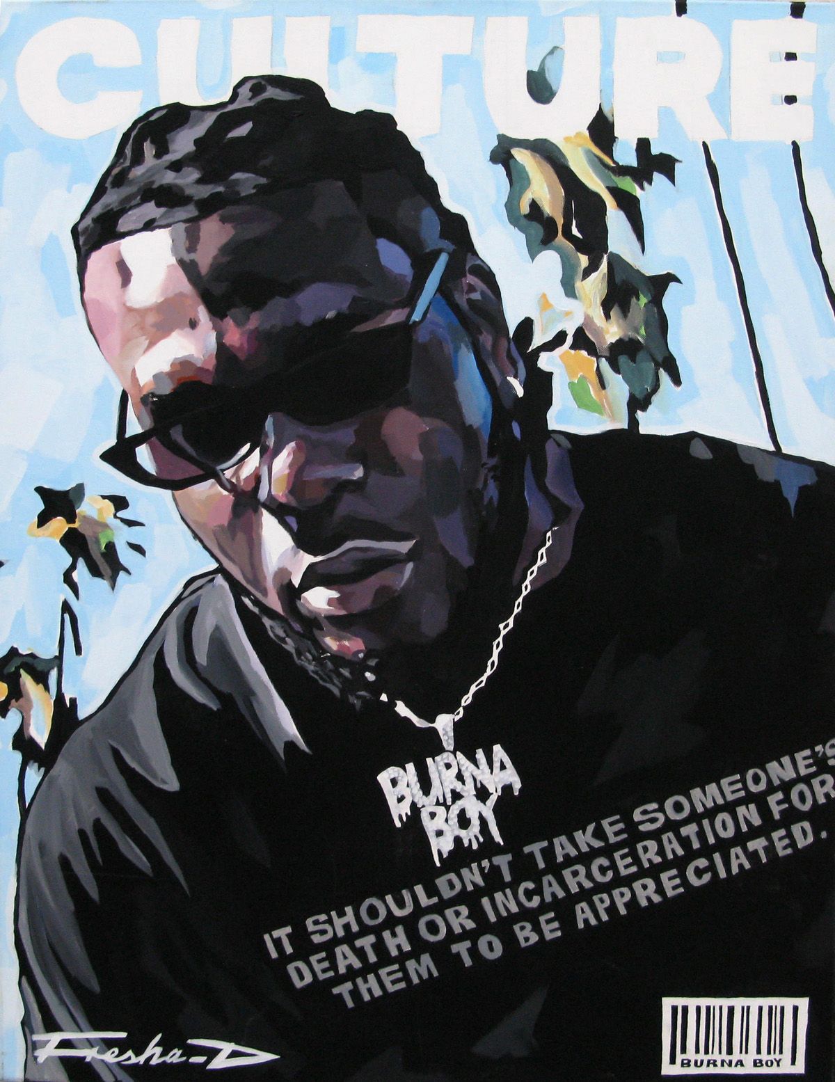 Tableau de FRESHA D a pour titre  Burna style figuratif dim : FRESHA Dprix:750