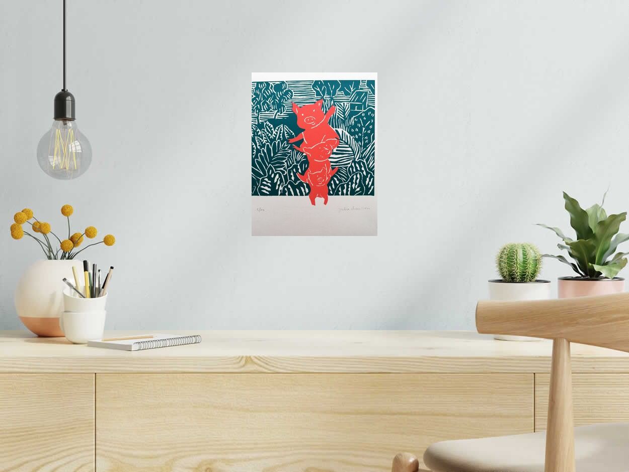 Gravure LE TRIO de JULIA CHAUSSON dans un intérieur – 25 × 32 cm
