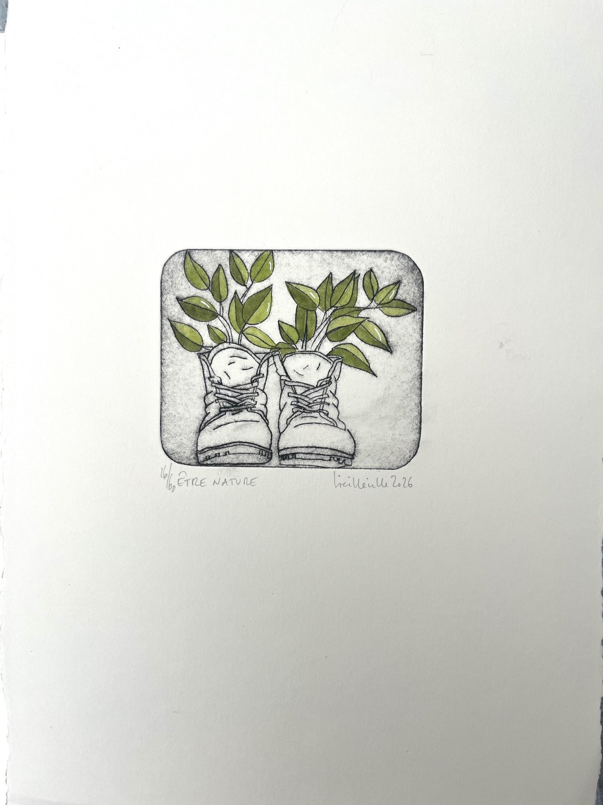 Gravure gravure petit format Être nature - 16/60 – NAVIEILLEVILLE – 27 × 18 cm