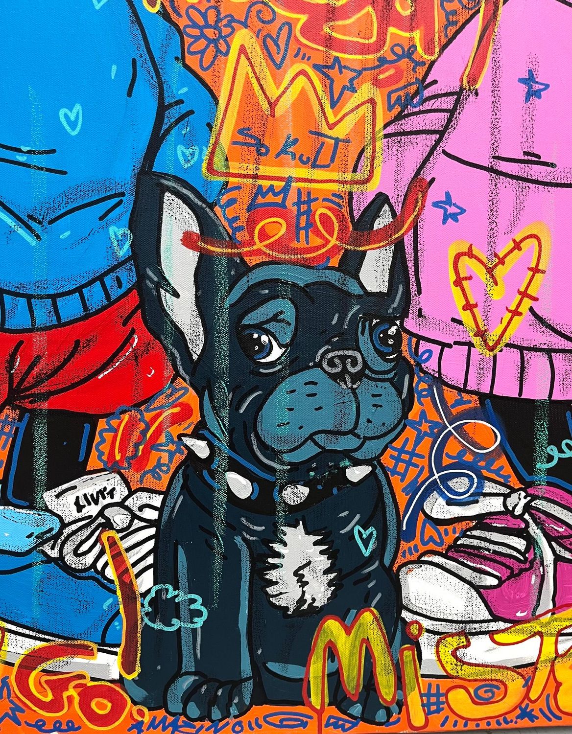 Tableau de RICO SAB a pour titre  Happy Dog style street pop art, street art dim : RICO SABprix:950