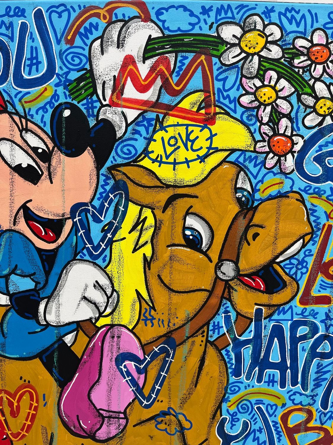Tableau de RICO SAB a pour titre  Happy Minnie style street pop art, street art dim : RICO SABprix:600