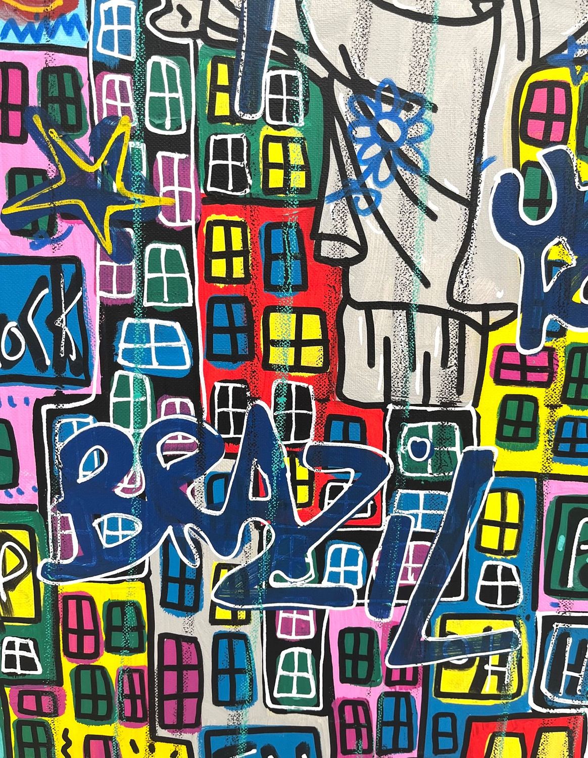 Tableau de RICO SAB a pour titre  Hello Brazil style street pop art, street art dim : RICO SABprix:290