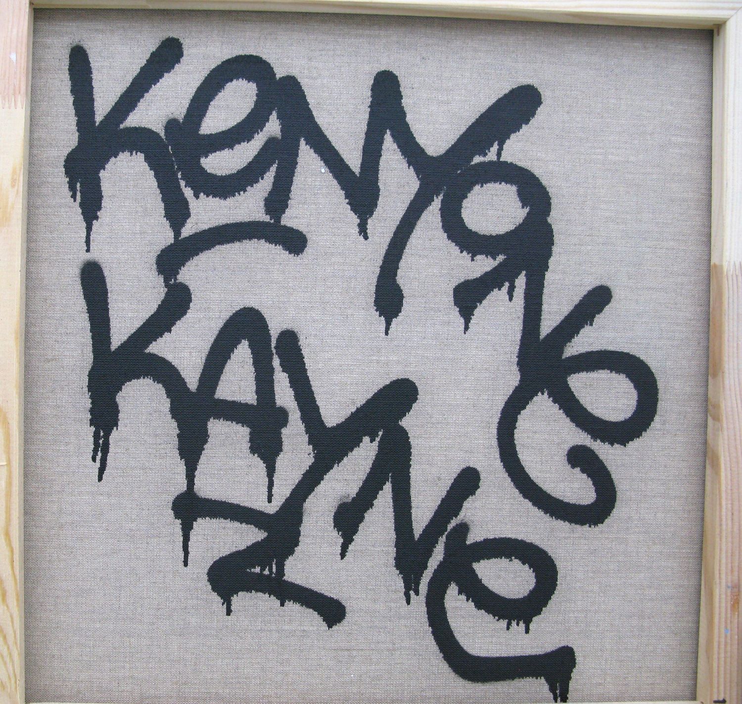 Tableau de KENY a pour titre  I NEED MONEY style graffiti, street art dim : KENYprix:800