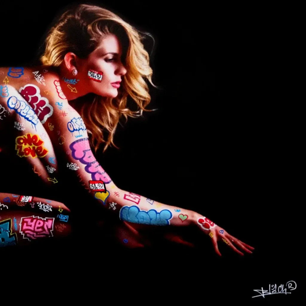Editions d'art de BLACH a pour titre  Vandal nude style graffiti, street art dim : BLACHprix:60