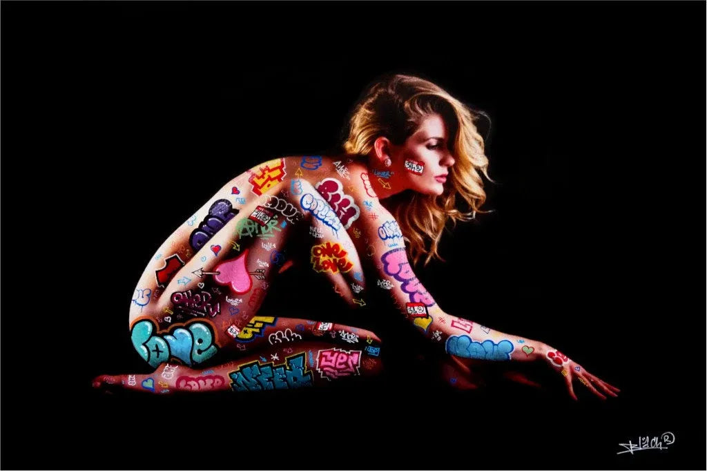 Editions d'art de BLACH a pour titre  Vandal nude style graffiti, street art dim : BLACHprix:60