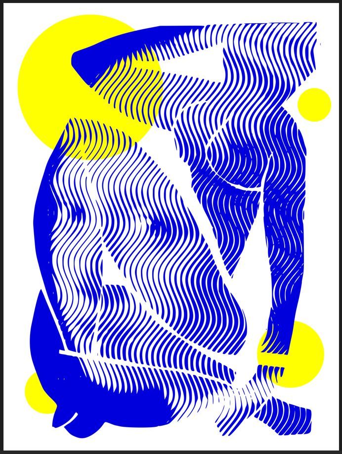 Editions d'art de WAWAPOD a pour titre  Jeune fille Matisse style street pop art, graphique dim : WAWAPODprix:60