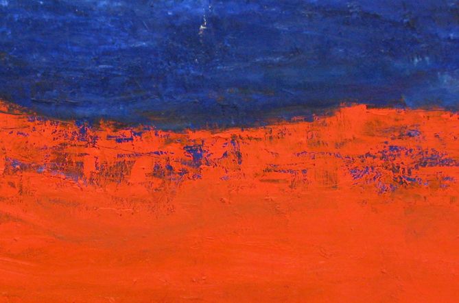Tableau de PASCALE JACQUEMOND a pour titre  Nuit rouge style abstrait dim : PASCALE JACQUEMONDprix:750