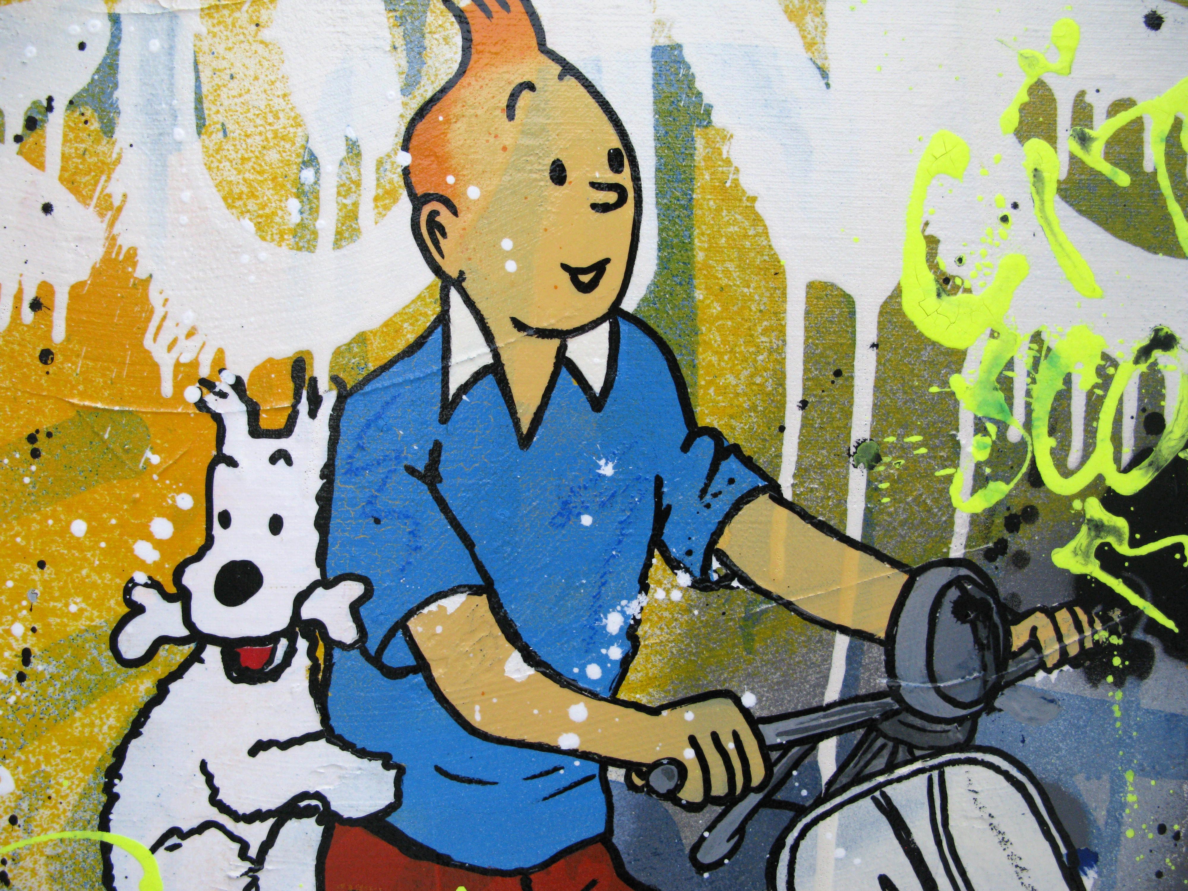 Tableau de JUG a pour titre  Guilty Scooby style street pop art, street art dim : JUGprix:700
