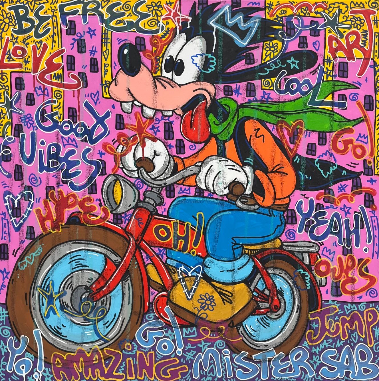 Tableau de RICO SAB a pour titre  Krazy Dingo style street pop art, street art dim : RICO SABprix:600