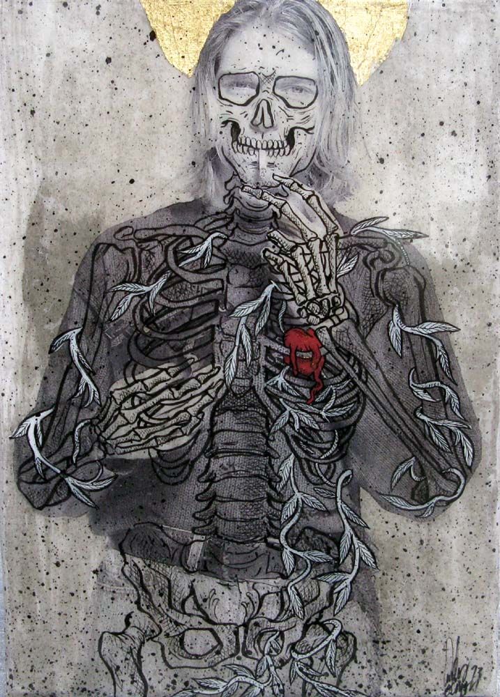 Editions d'art de Carlos Olmo a pour titre  Kurt Cobain style figuratif dim : Carlos Olmoprix:400