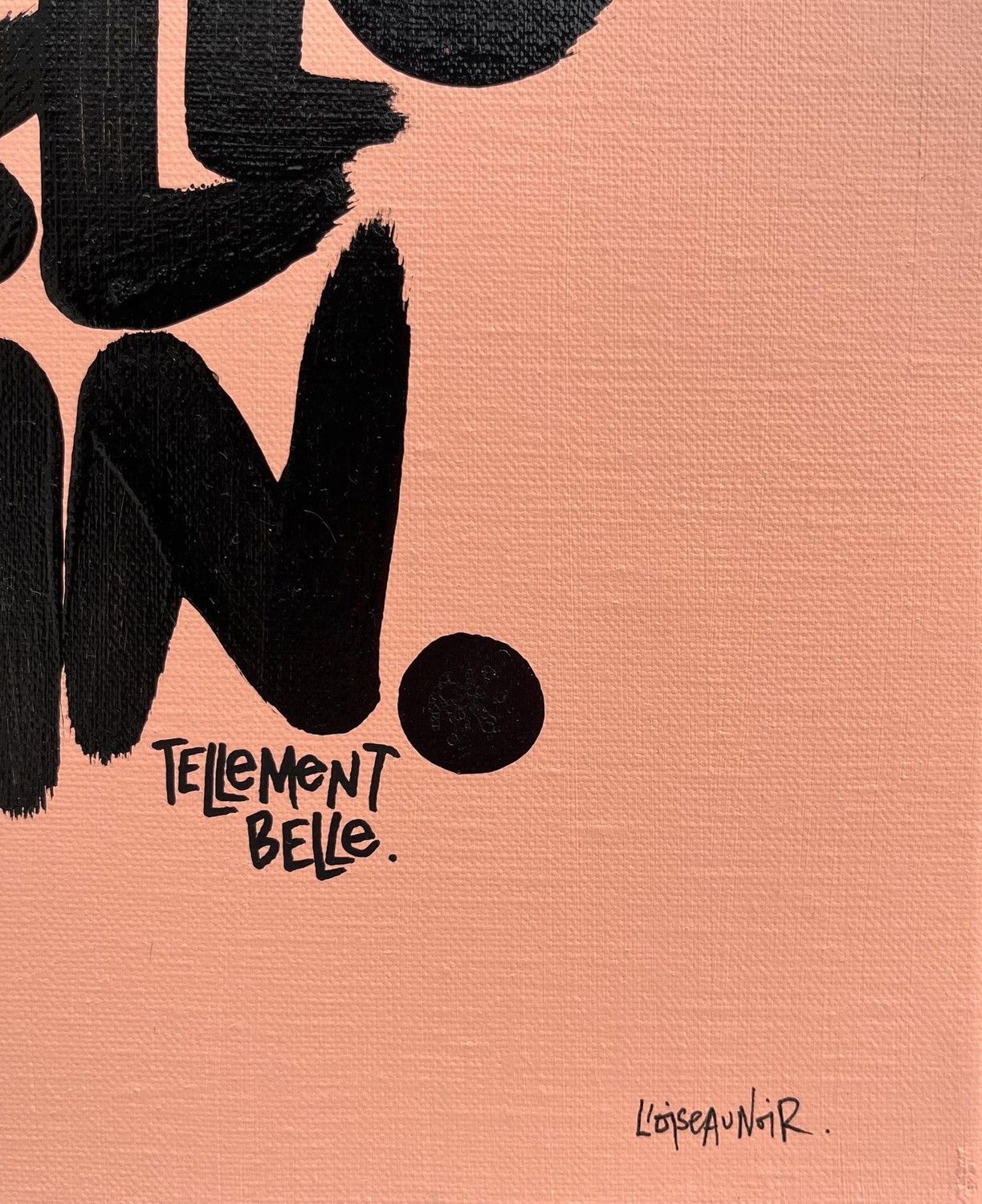 Tableau de L'OISEAU NOIR a pour titre  La vie est belle style graphique dim : L'OISEAU NOIRprix:320